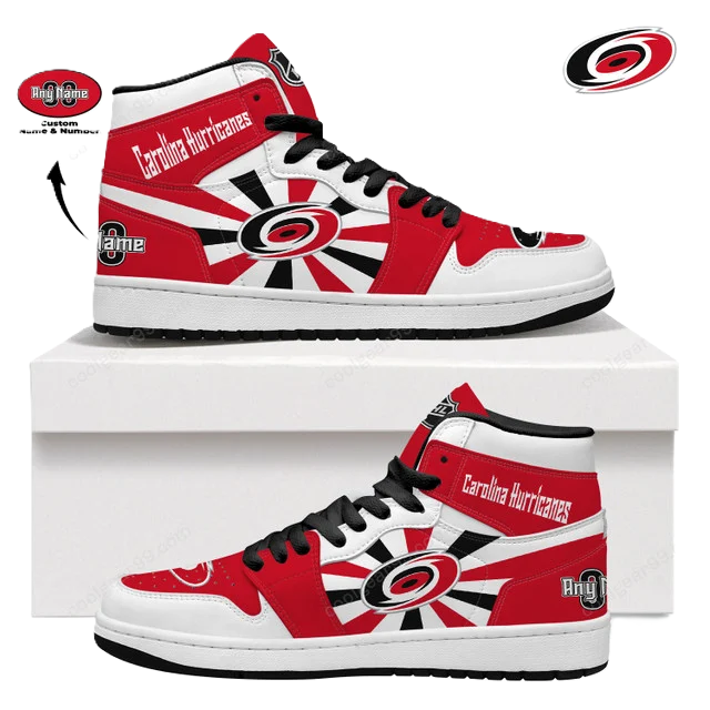 [SUPER SALE] NEW CUSTOMIZED NHL07 CR HURRICANES AIR JORDAN SNEAKERS