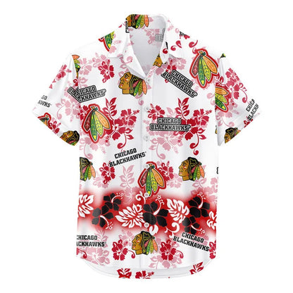 [SUPER SALE ] NEW CUSTOMIZED NHL08 CBH CHICAGO BLACKHAWKS UNISEX HAWAIIAN SHIRT & SHORTS SET