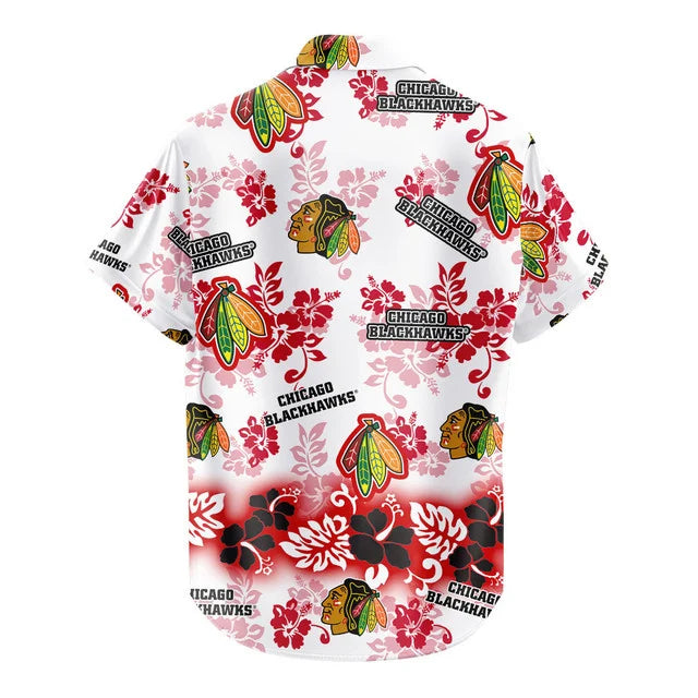 [SUPER SALE ] NEW CUSTOMIZED NHL08 CBH CHICAGO BLACKHAWKS UNISEX HAWAIIAN SHIRT & SHORTS SET