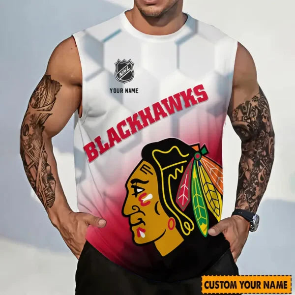 LIMITED EDITION - NEW CUSTOMIZED NHL08 CBH CHICAGO BLACKHAWKS TANK TOP & GYM SHIRT
