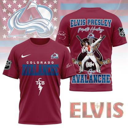 LIMITED EDITION - NEW CUSTOMIZED NHL05 CAL COLORADO AVALANCHE X ELVIS PRESLEY FAN 3D SHIRT