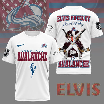 LIMITED EDITION - NEW CUSTOMIZED NHL05 CAL COLORADO AVALANCHE X ELVIS PRESLEY FAN 3D SHIRT