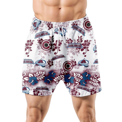 [SUPER SALE ] NEW CUSTOMIZED NHL05 CAL COLORADO AVALANCHE UNISEX HAWAIIAN SHIRT & SHORTS SET