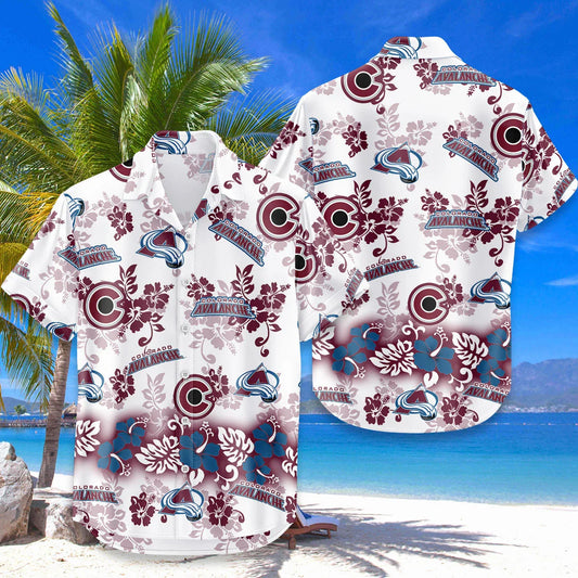 [SUPER SALE ] NEW CUSTOMIZED NHL05 CAL COLORADO AVALANCHE UNISEX HAWAIIAN SHIRT & SHORTS SET