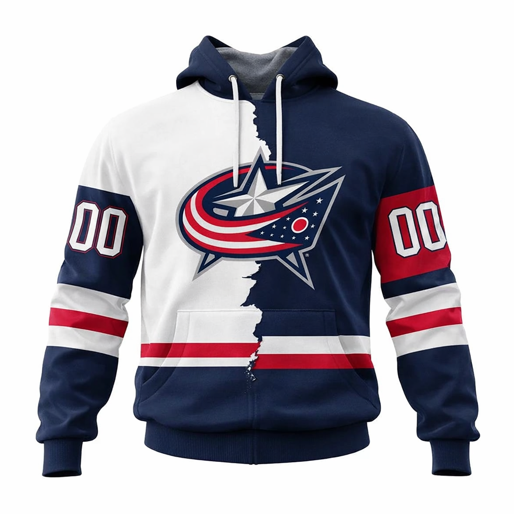 LIMITED EDITION - NEW CUSTOMIZED NHL18 CBJ COLUMBUS BLUE JACKETS UNISEX T-SHIRT, POLO, HOODIE & JACKETS