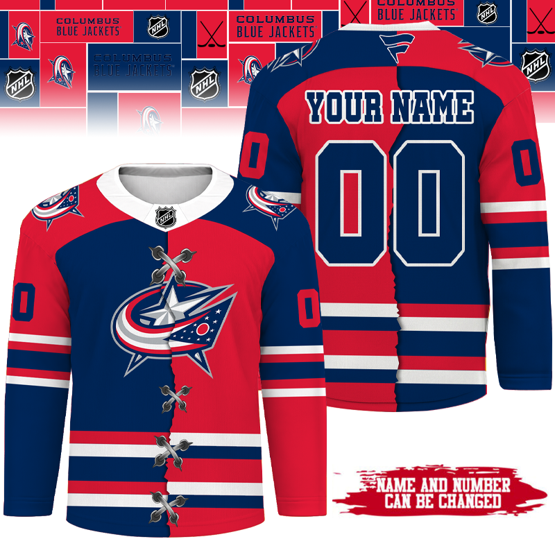 LIMITED EDITION - NEW CUSTOMIZED NHL18 CBJ COLUMBUS BLUE JACKETS UNISEX HOCKEY JERSEY