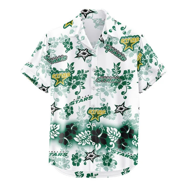 [SUPER SALE ] NEW CUSTOMIZED NHL15 DLS DALLAS STARS UNISEX HAWAIIAN SHIRT & SHORTS SET