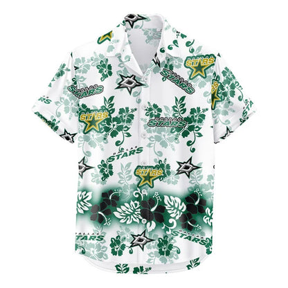 [SUPER SALE ] NEW CUSTOMIZED NHL15 DLS DALLAS STARS UNISEX HAWAIIAN SHIRT & SHORTS SET