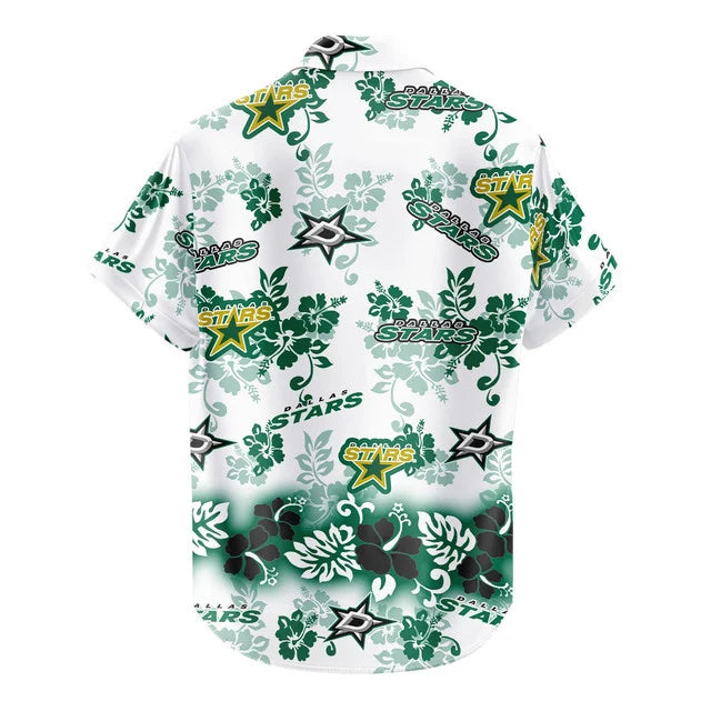 [SUPER SALE ] NEW CUSTOMIZED NHL15 DLS DALLAS STARS UNISEX HAWAIIAN SHIRT & SHORTS SET