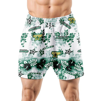 [SUPER SALE ] NEW CUSTOMIZED NHL15 DLS DALLAS STARS UNISEX HAWAIIAN SHIRT & SHORTS SET