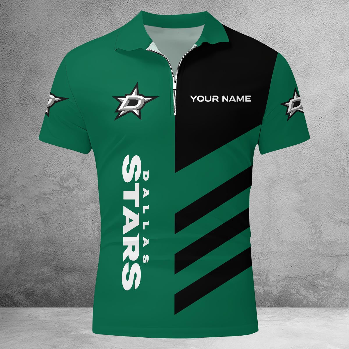 LIMITED EDITION - NEW CUSTOMIZED NHL15 DLS DALLAS STARS ZIP POLO SHIRT