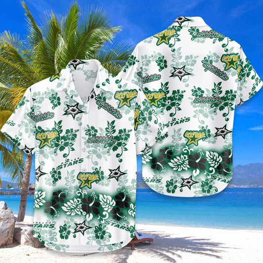 [SUPER SALE ] NEW CUSTOMIZED NHL15 DLS DALLAS STARS UNISEX HAWAIIAN SHIRT & SHORTS SET