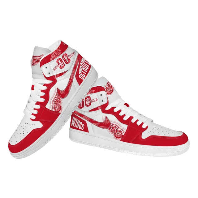 [SUPER SALE] NEW CUSTOMIZED NHL22 DR WINGS AIR JORDAN SNEAKERS