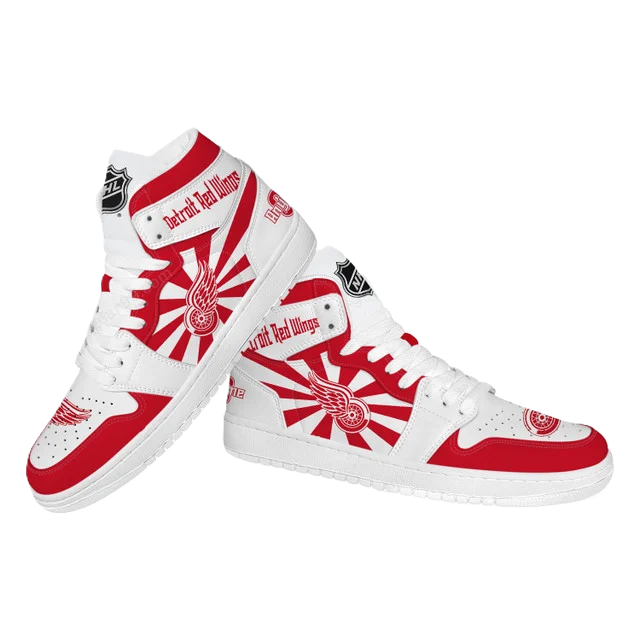 [SUPER SALE] NEW CUSTOMIZED NHL22 DR WINGS AIR JORDAN SNEAKERS