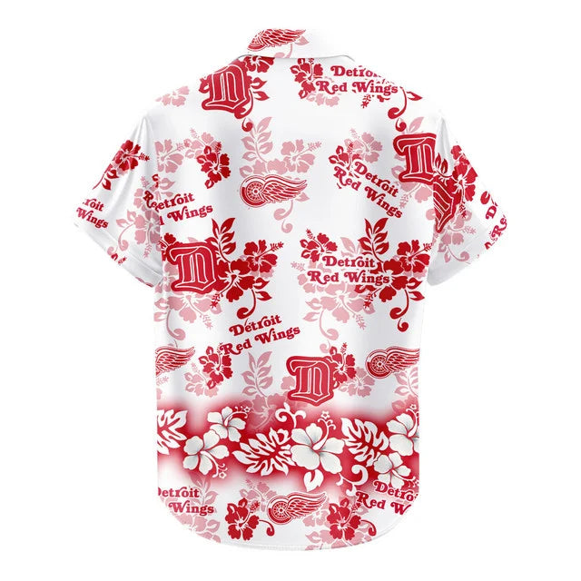 [SUPER SALE ] NEW CUSTOMIZED NHL22 DRW DETROIT RED WINGS UNISEX HAWAIIAN SHIRT & SHORTS SET