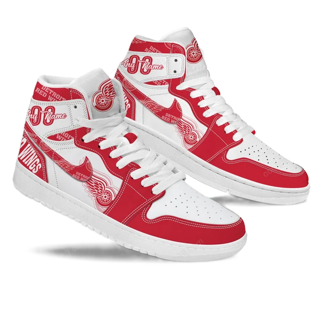 [SUPER SALE] NEW CUSTOMIZED NHL22 DR WINGS AIR JORDAN SNEAKERS