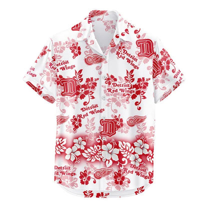 [SUPER SALE ] NEW CUSTOMIZED NHL22 DRW DETROIT RED WINGS UNISEX HAWAIIAN SHIRT & SHORTS SET