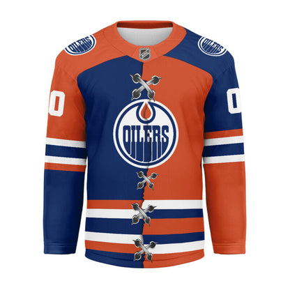 LIMITED EDITION - NEW CUSTOMIZED NHL03 EMO EDMONTON OILERS UNISEX HOCKEY JERSEY