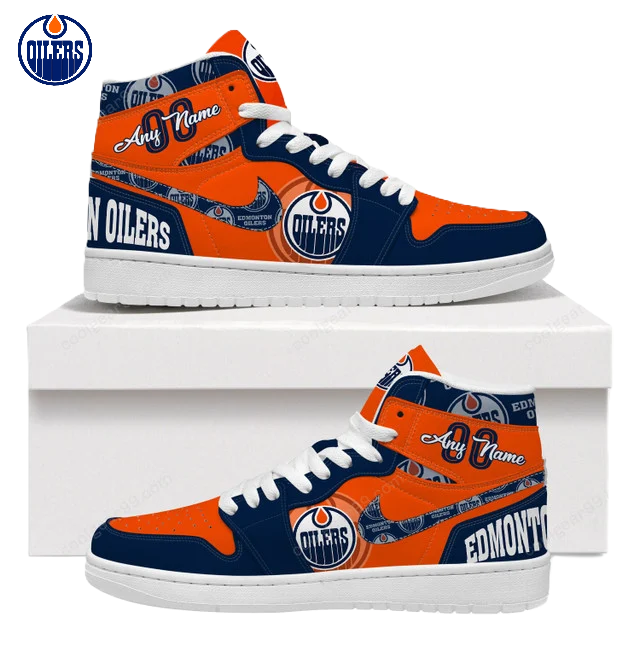 [SUPER SALE] NEW CUSTOMIZED NHL03 ED OILERS AIR JORDAN SNEAKERS