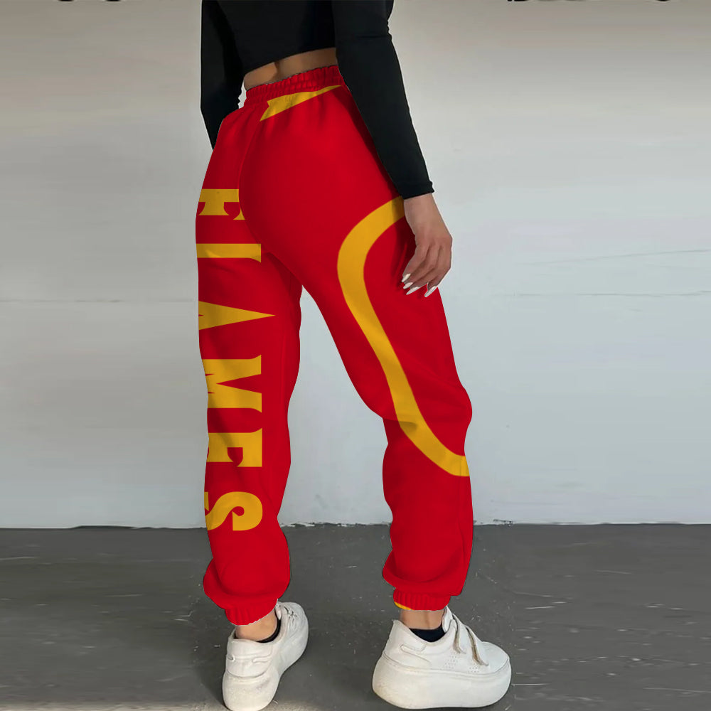 LIMITED EDITION - NEW CUSTOMIZED NHL17 CGF CALGARY FLAMES LONG PANTS