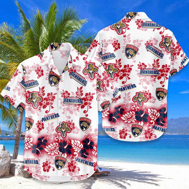 [SUPER SALE ] NEW CUSTOMIZED NHL01 FPT FLORIDA PANTHERS UNISEX HAWAIIAN SHIRT & SHORTS SET