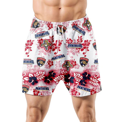 [SUPER SALE ] NEW CUSTOMIZED NHL01 FPT FLORIDA PANTHERS UNISEX HAWAIIAN SHIRT & SHORTS SET