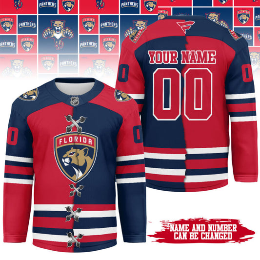 LIMITED EDITION - NEW CUSTOMIZED NHL01 FPT FLORIDA PANTHERS UNISEX HOCKEY JERSEY