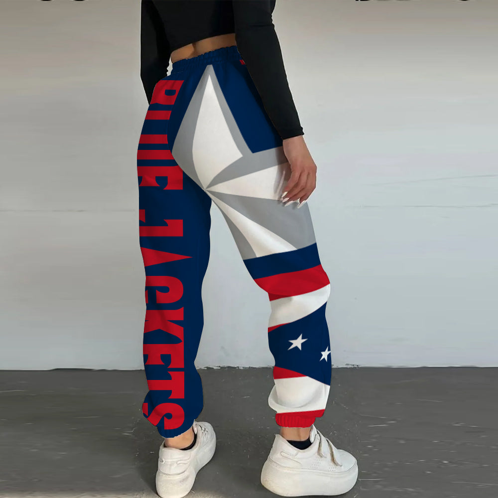 LIMITED EDITION - NEW CUSTOMIZED NHL18 CBJ COLUMBUS BLUE JACKETS LONG PANTS