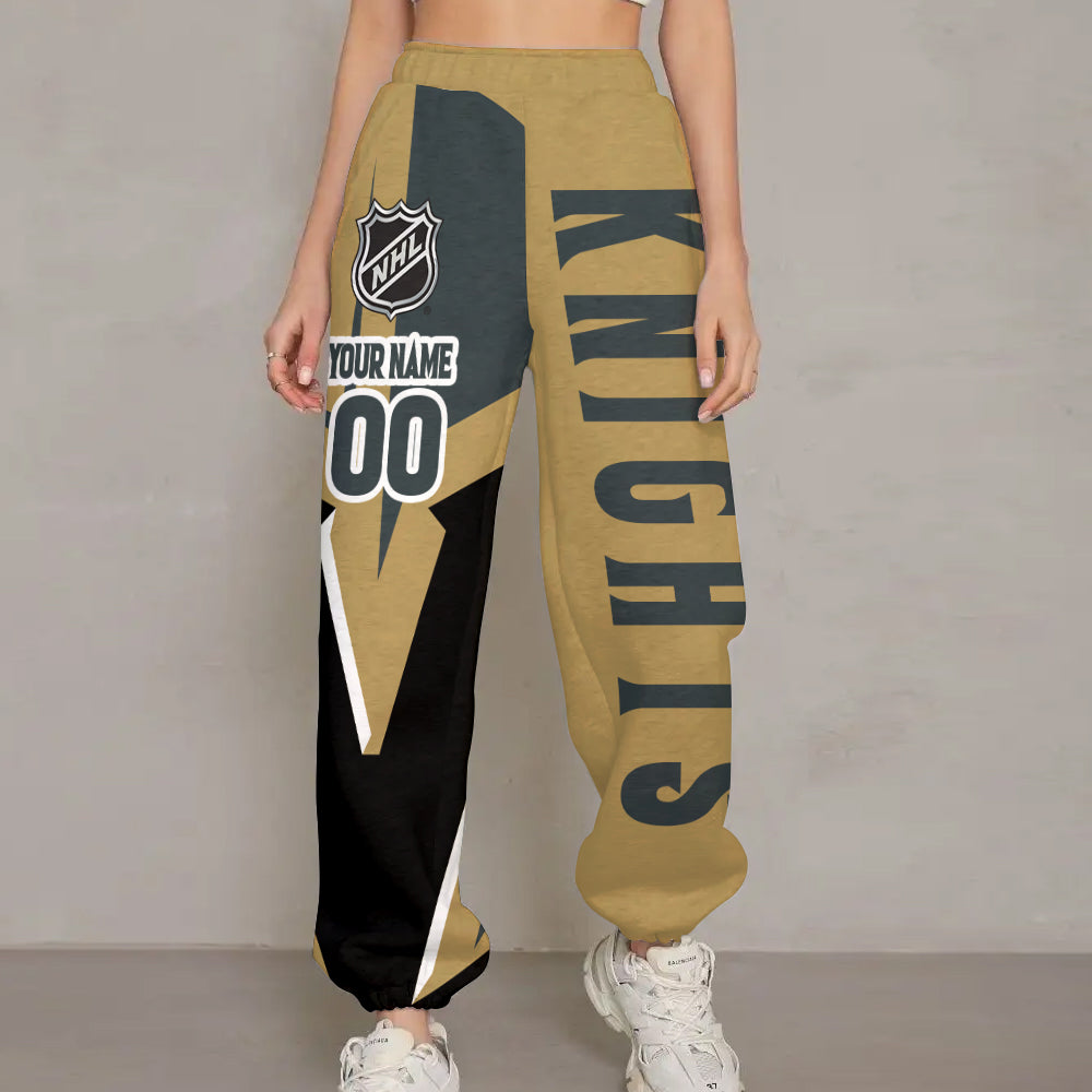 LIMITED EDITION - NEW CUSTOMIZED NHL04 VGK VEGAS GOLDEN KNIGHTS LONG PANTS