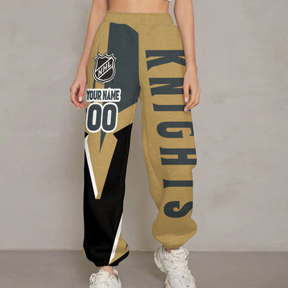 LIMITED EDITION - NEW CUSTOMIZED NHL04 VGK VEGAS GOLDEN KNIGHTS LONG PANTS