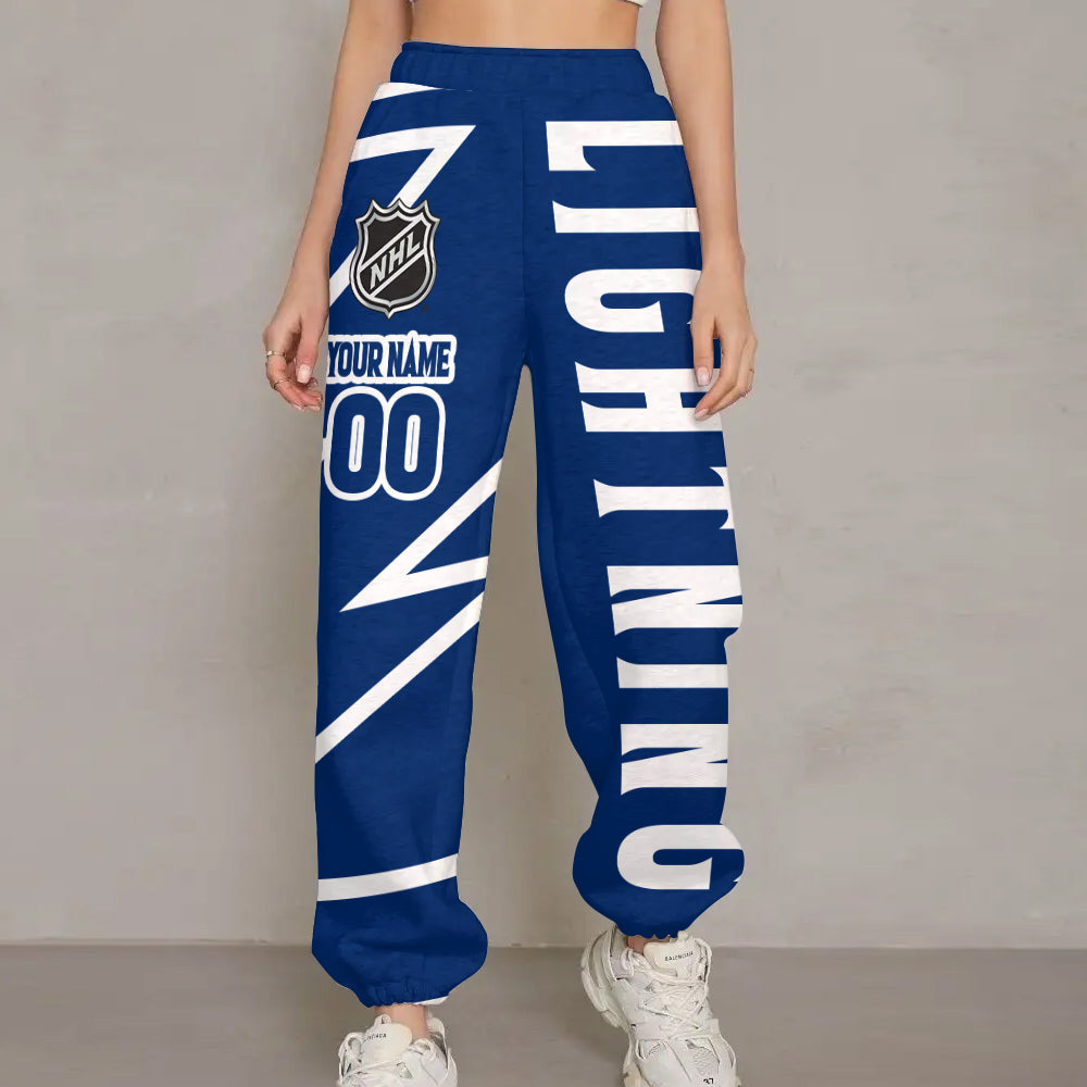 LIMITED EDITION - NEW CUSTOMIZED NHL12 TPL TAMPA BAY LIGHTNING LONG PANTS