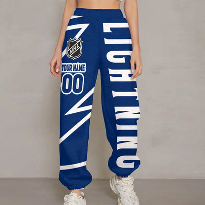 LIMITED EDITION - NEW CUSTOMIZED NHL12 TPL TAMPA BAY LIGHTNING LONG PANTS