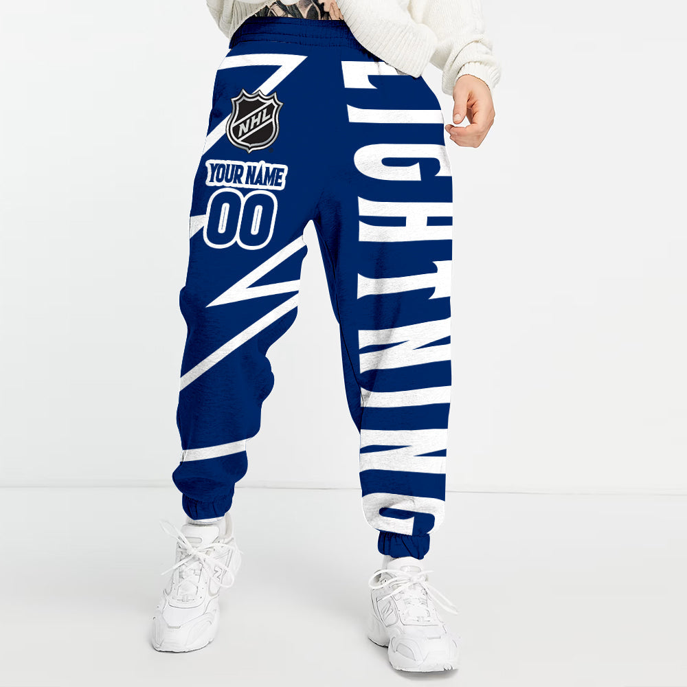 LIMITED EDITION - NEW CUSTOMIZED NHL12 TPL TAMPA BAY LIGHTNING LONG PANTS