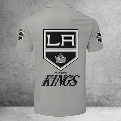 LIMITED EDITION - NEW CUSTOMIZED NHL16 LAK LOS ANGELES KINGS ZIP POLO SHIRT