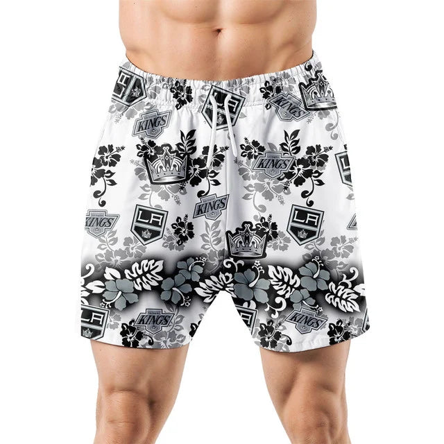 [SUPER SALE ] NEW CUSTOMIZED NHL16 LAK LOS ANGELES KINGS UNISEX HAWAIIAN SHIRT & SHORTS SET