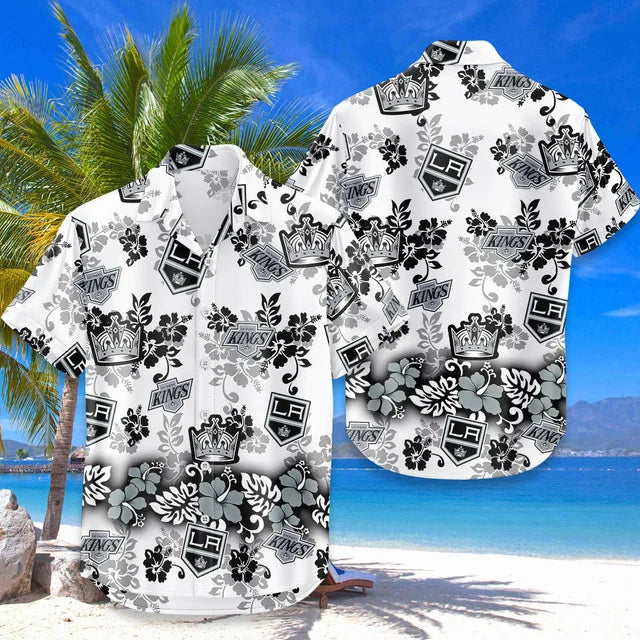 [SUPER SALE ] NEW CUSTOMIZED NHL16 LAK LOS ANGELES KINGS UNISEX HAWAIIAN SHIRT & SHORTS SET