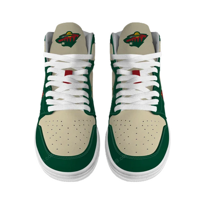 [SUPER SALE] NEW CUSTOMIZED NHL13 MN WILD AIR JORDAN SNEAKERS