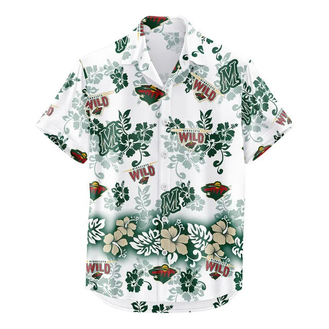 [SUPER SALE ] NEW CUSTOMIZED NHL13 MNW MINNESOTA WILD UNISEX HAWAIIAN SHIRT & SHORTS SET