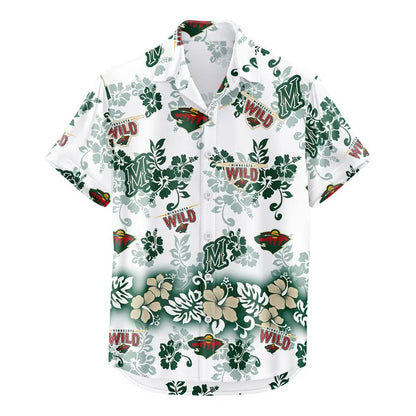 [SUPER SALE ] NEW CUSTOMIZED NHL13 MNW MINNESOTA WILD UNISEX HAWAIIAN SHIRT & SHORTS SET