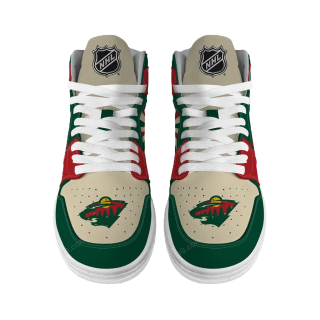 [SUPER SALE] NEW CUSTOMIZED NHL13 MN WILD AIR JORDAN SNEAKERS