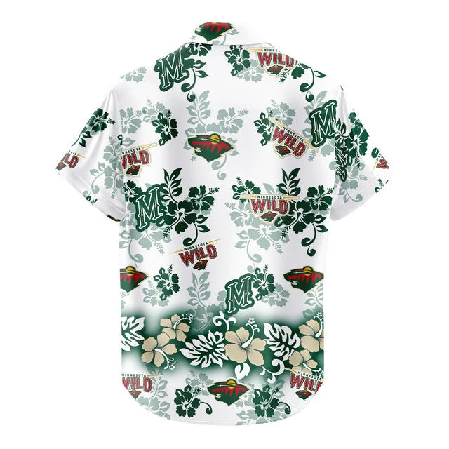 [SUPER SALE ] NEW CUSTOMIZED NHL13 MNW MINNESOTA WILD UNISEX HAWAIIAN SHIRT & SHORTS SET