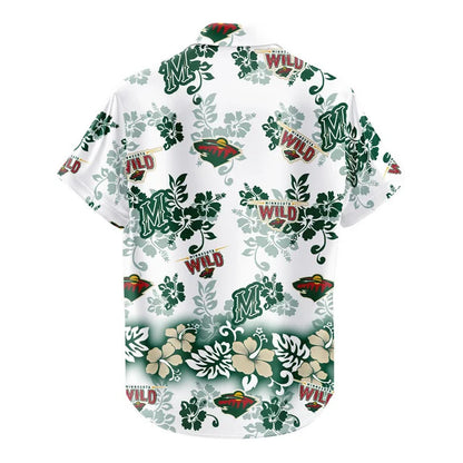 [SUPER SALE ] NEW CUSTOMIZED NHL13 MNW MINNESOTA WILD UNISEX HAWAIIAN SHIRT & SHORTS SET