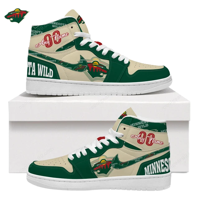 [SUPER SALE] NEW CUSTOMIZED NHL13 MN WILD AIR JORDAN SNEAKERS
