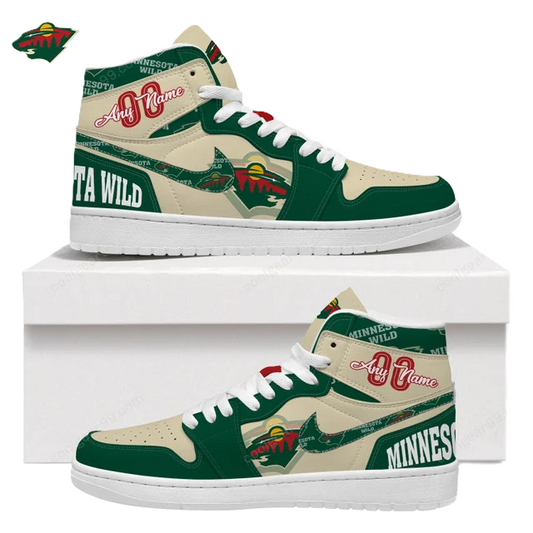 [SUPER SALE] NEW CUSTOMIZED NHL13 MN WILD AIR JORDAN SNEAKERS