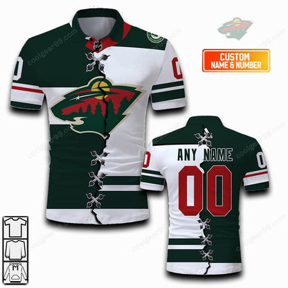 LIMITED EDITION - NEW CUSTOMIZED NHL13 MNW MINNESOTA WILD UNISEX T-SHIRT, POLO, HOODIE & JACKETS