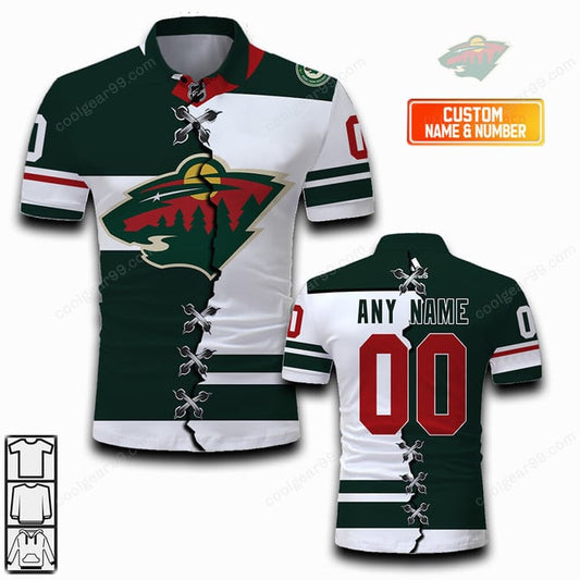 LIMITED EDITION - NEW CUSTOMIZED NHL13 MNW MINNESOTA WILD UNISEX T-SHIRT, POLO, HOODIE & JACKETS