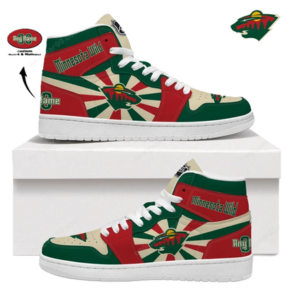 [SUPER SALE] NEW CUSTOMIZED NHL13 MN WILD AIR JORDAN SNEAKERS