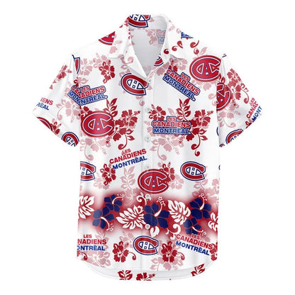 [SUPER SALE ] NEW CUSTOMIZED NHL11 MCD MONTREAL CANADIENS UNISEX HAWAIIAN SHIRT & SHORTS SET