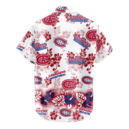 [SUPER SALE ] NEW CUSTOMIZED NHL11 MCD MONTREAL CANADIENS UNISEX HAWAIIAN SHIRT & SHORTS SET
