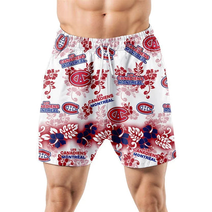 [SUPER SALE ] NEW CUSTOMIZED NHL11 MCD MONTREAL CANADIENS UNISEX HAWAIIAN SHIRT & SHORTS SET